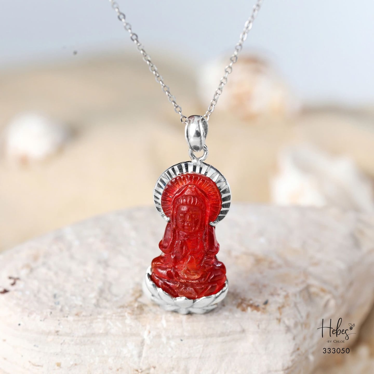 Guanyin Red Agate Pendant 555982
