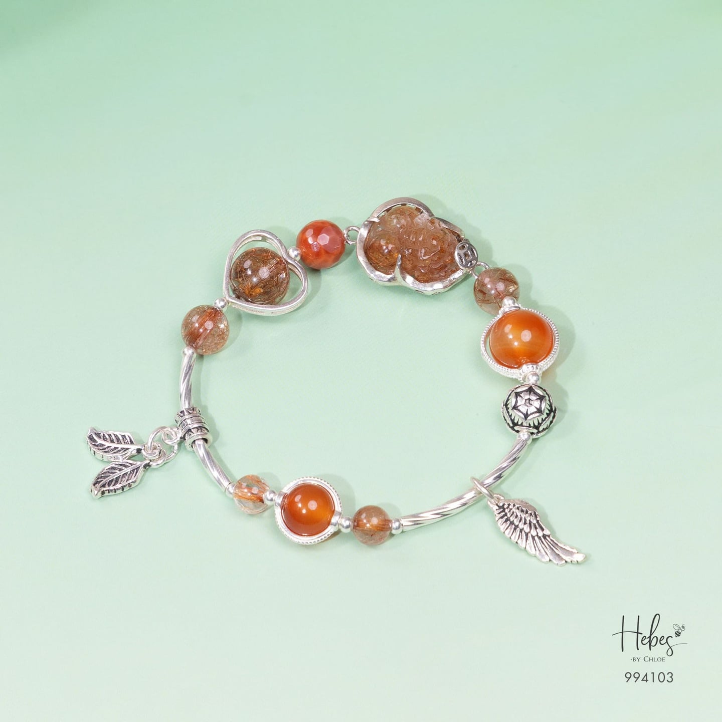 Custom Limited Rutilated Quartz Pixiu Bracelet 994103