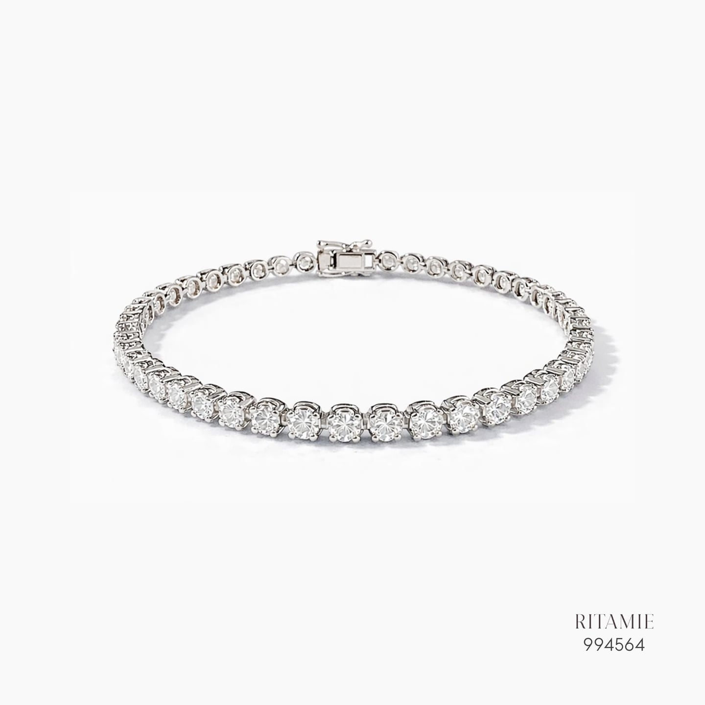 The Timeless Tennis Moissanite - 4mm Silver BraceletS